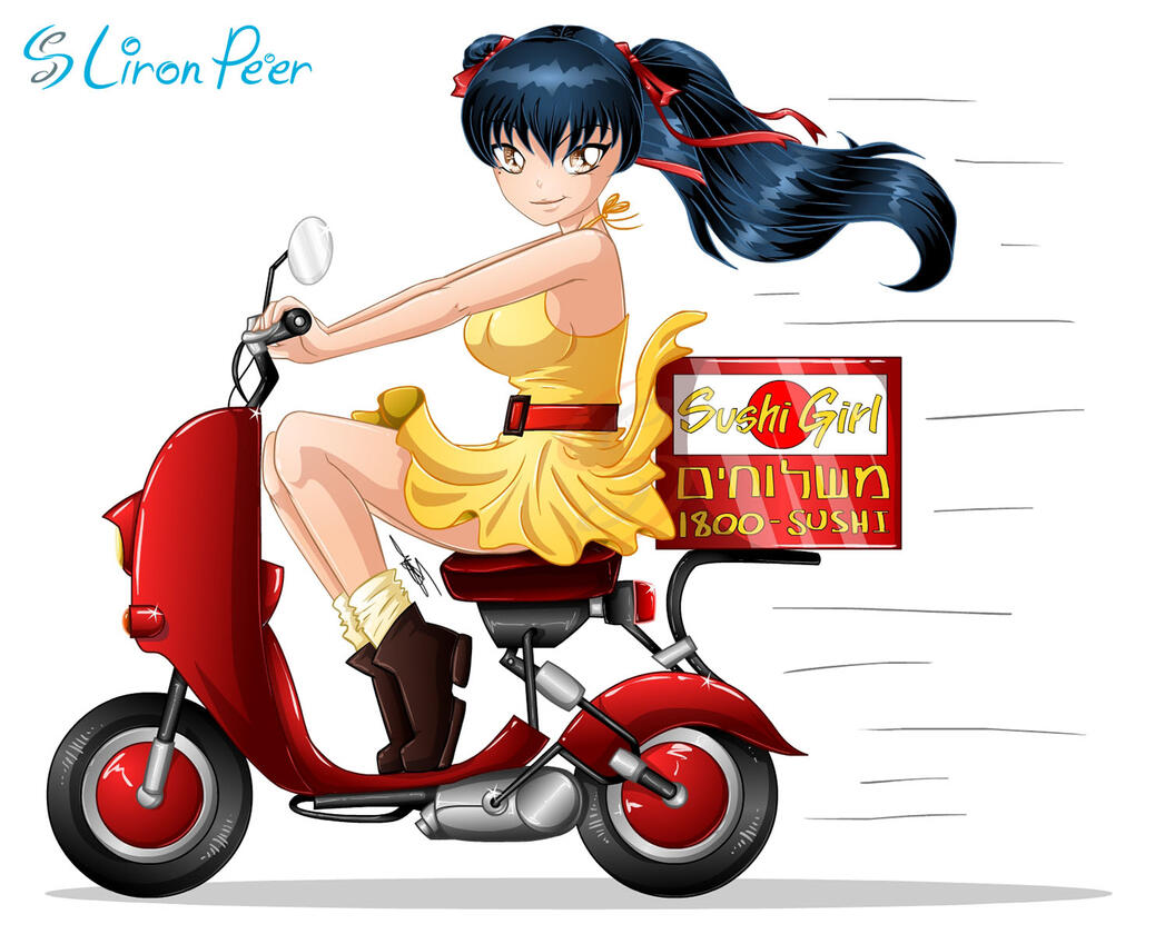 Sushi Girl Scooter - Character Design Sushi Girl Scooter - Character Design